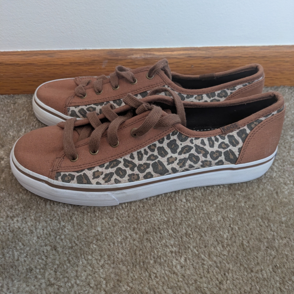 NWOT Keds Brown Leopard Print Sneakers Sz 7